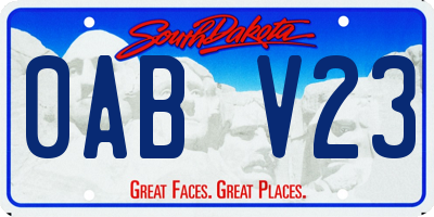 SD license plate 0ABV23