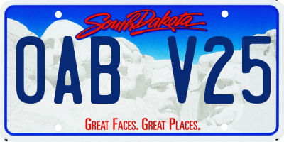 SD license plate 0ABV25