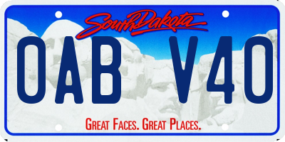 SD license plate 0ABV40