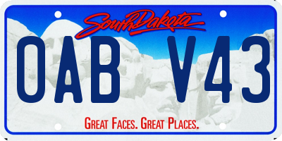 SD license plate 0ABV43