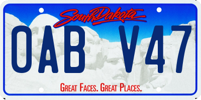 SD license plate 0ABV47
