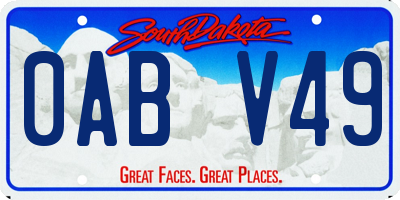 SD license plate 0ABV49