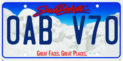 SD license plate 0ABV70