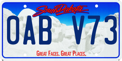 SD license plate 0ABV73