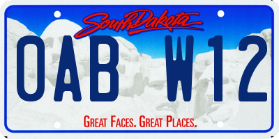 SD license plate 0ABW12