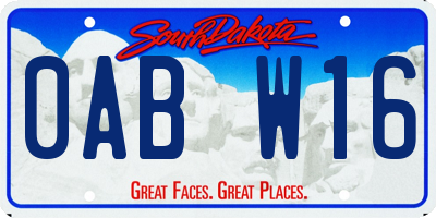 SD license plate 0ABW16