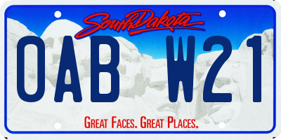 SD license plate 0ABW21