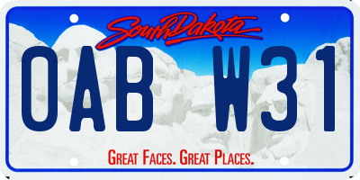 SD license plate 0ABW31