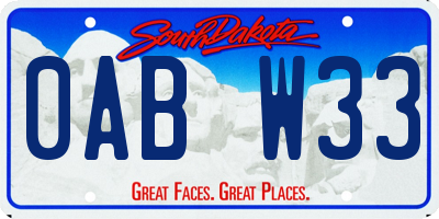 SD license plate 0ABW33