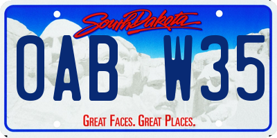 SD license plate 0ABW35