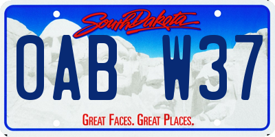 SD license plate 0ABW37