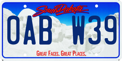 SD license plate 0ABW39