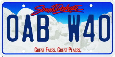 SD license plate 0ABW40