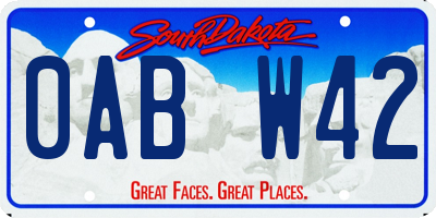 SD license plate 0ABW42