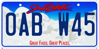 SD license plate 0ABW45