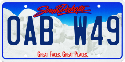 SD license plate 0ABW49