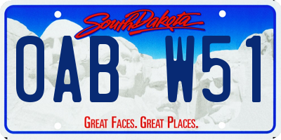 SD license plate 0ABW51