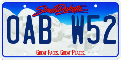 SD license plate 0ABW52