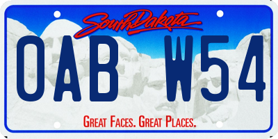 SD license plate 0ABW54