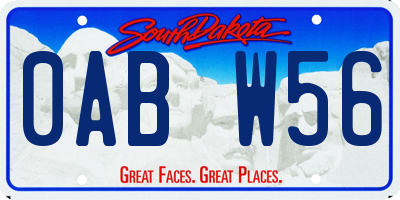 SD license plate 0ABW56