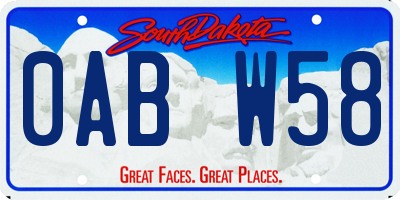 SD license plate 0ABW58