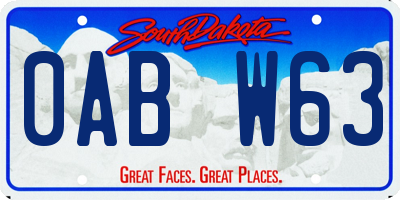 SD license plate 0ABW63