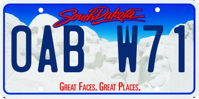 SD license plate 0ABW71