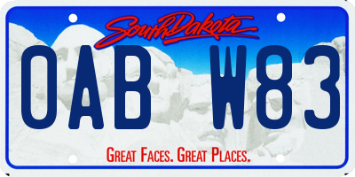 SD license plate 0ABW83