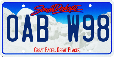 SD license plate 0ABW98