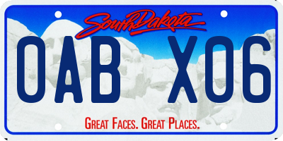 SD license plate 0ABX06