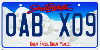 SD license plate 0ABX09