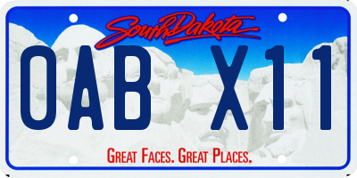 SD license plate 0ABX11