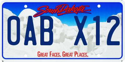 SD license plate 0ABX12