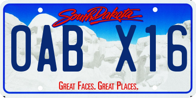 SD license plate 0ABX16