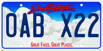 SD license plate 0ABX22