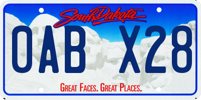 SD license plate 0ABX28