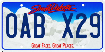 SD license plate 0ABX29