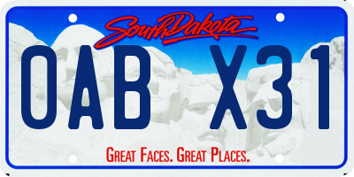 SD license plate 0ABX31