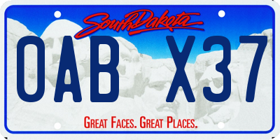 SD license plate 0ABX37