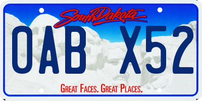 SD license plate 0ABX52