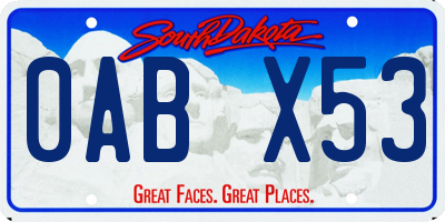 SD license plate 0ABX53