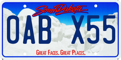 SD license plate 0ABX55