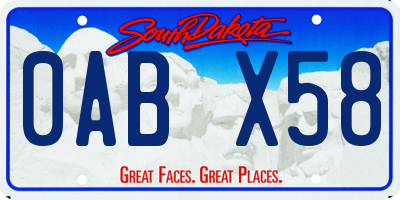 SD license plate 0ABX58