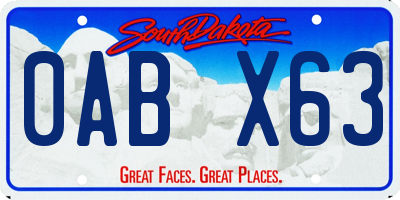 SD license plate 0ABX63