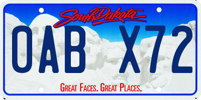 SD license plate 0ABX72