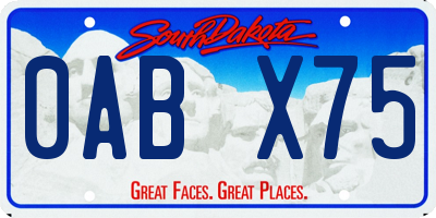 SD license plate 0ABX75