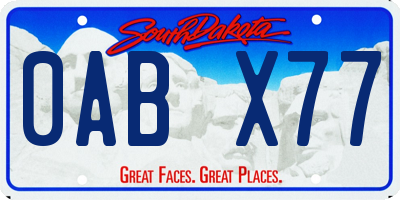 SD license plate 0ABX77