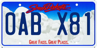 SD license plate 0ABX81