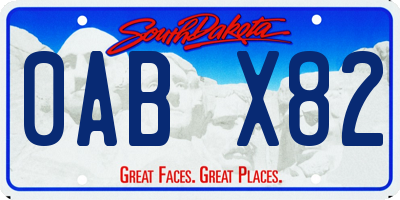 SD license plate 0ABX82