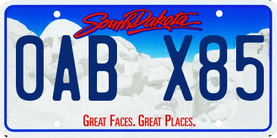 SD license plate 0ABX85